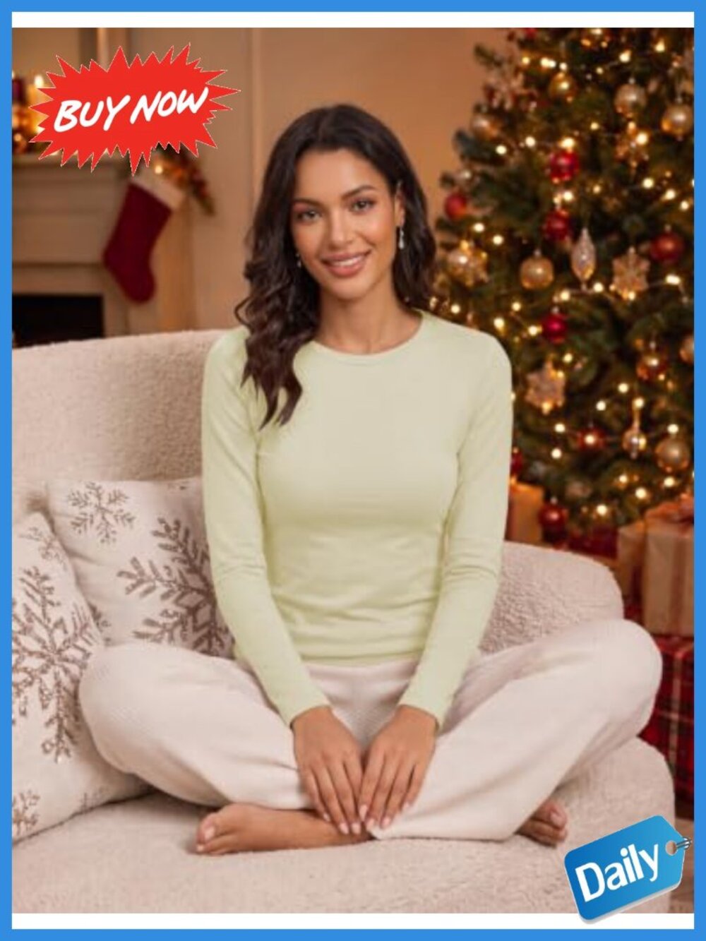 Fleece Lined Thermal Long Sleeve Boat Neck Undershirt Top - Picture 4 of 6